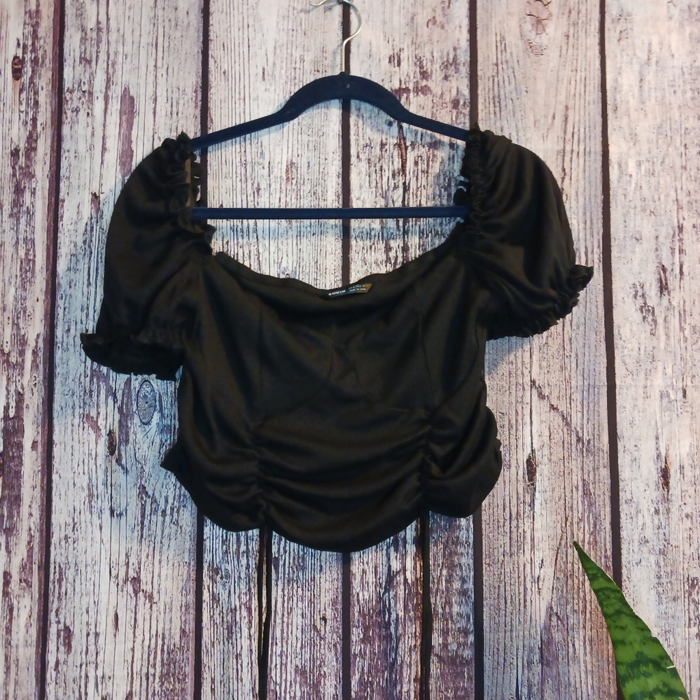 Off the shoulder blouse with shirred sides sz xl - Picture 3 of 6